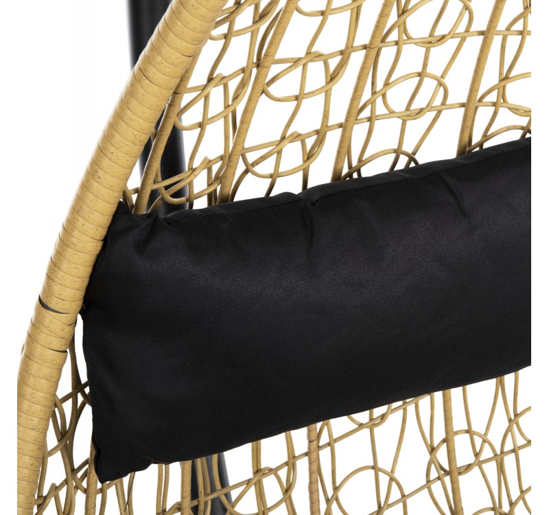 ΚΡΕΜΑΣΤΗ ΠΟΛΥΘΡΟΝΑ ΦΩΛΙΑ MILLIE HM5996.04 ΜΕΤΑΛΛΟ ΜΑΥΡΟ-ΣΥΝΘ.RATTAN ΜΠΕΖ Φ95x195Υεκ.