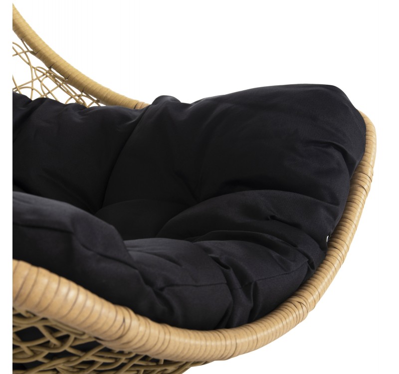 ΚΡΕΜΑΣΤΗ ΠΟΛΥΘΡΟΝΑ ΦΩΛΙΑ MILLIE HM5996.04 ΜΕΤΑΛΛΟ ΜΑΥΡΟ-ΣΥΝΘ.RATTAN ΜΠΕΖ Φ95x195Υεκ.