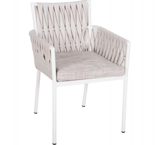 ΠΟΛΥΘΡΟΝΑ ΑΛΟΥΜΙΝΙΟΥ MARTIN HM5564.11 ΛΕΥΚΗ ΜΕ ΕΚΡΟΥ ΣΥΝΘ.RATTAN 56x56x80Υεκ.