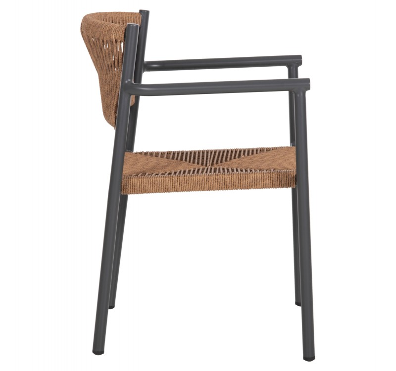 ΠΟΛΥΘΡΟΝΑ ΑΛΟΥΜΙΝΙΟΥ STER HM5786.12 ΑΝΘΡΑΚΙ-ΣΥΝΘ.RATTAN ΜΠΕΖ 55,5x53x78Υεκ.