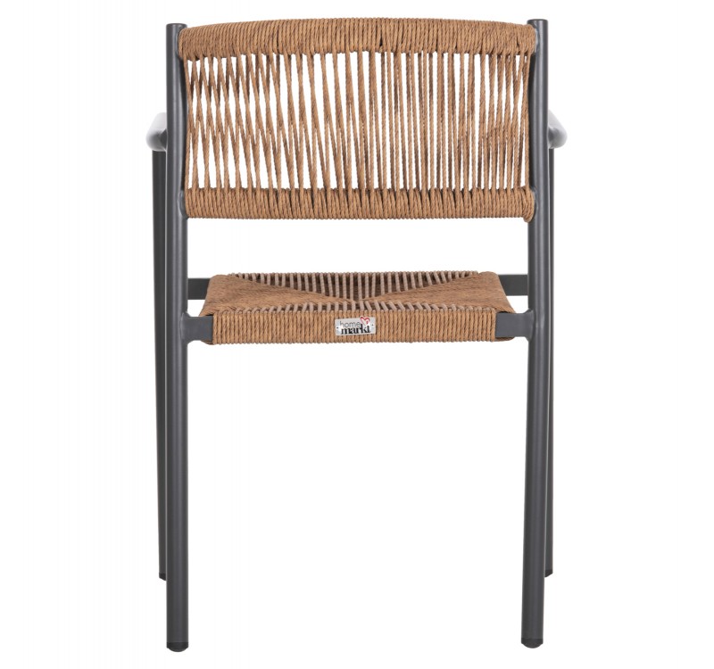 ΠΟΛΥΘΡΟΝΑ ΑΛΟΥΜΙΝΙΟΥ STER HM5786.12 ΑΝΘΡΑΚΙ-ΣΥΝΘ.RATTAN ΜΠΕΖ 55,5x53x78Υεκ.