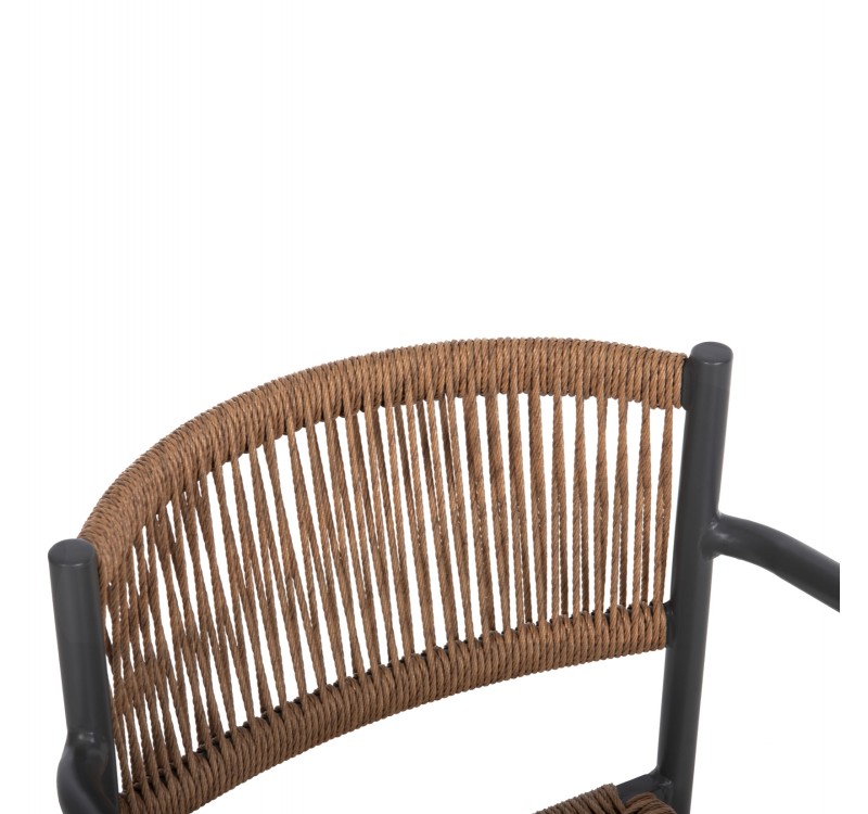 ΠΟΛΥΘΡΟΝΑ ΑΛΟΥΜΙΝΙΟΥ STER HM5786.12 ΑΝΘΡΑΚΙ-ΣΥΝΘ.RATTAN ΜΠΕΖ 55,5x53x78Υεκ.