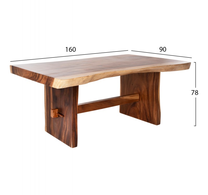 ΤΡΑΠΕΖΙ ΤΡΑΠΕΖΑΡΙΑΣ ULYSES HM9888 ΜΑΣΙΦ ΞΥΛΟ SUAR ΦΥΣΙΚΟ-TOP 9εκ 160x90x78Yεκ.