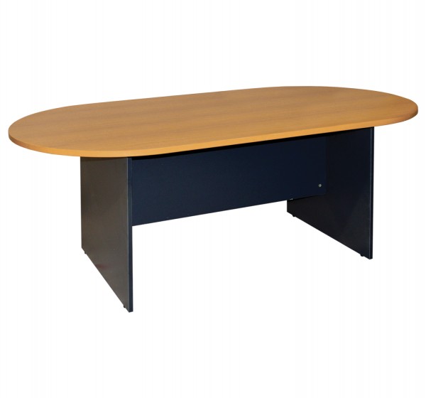 ΓΡΑΦΕΙΟ ΣΥΝΕΔΡΙΑΣΕΩΝ ΟΒΑΛ SIENNA HM2134.01 ΑΝΘΡΑΚΙ ΜΕΛΑΜΙΝΗ-TOP ΣΕ OAK 240x120x75Υεκ