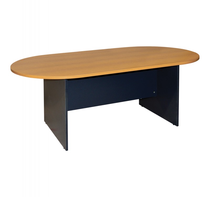 ΓΡΑΦΕΙΟ ΣΥΝΕΔΡΙΑΣΕΩΝ ΟΒΑΛ SIENNA HM2134.01 ΑΝΘΡΑΚΙ ΜΕΛΑΜΙΝΗ-TOP ΣΕ OAK 240x120x75Υεκ