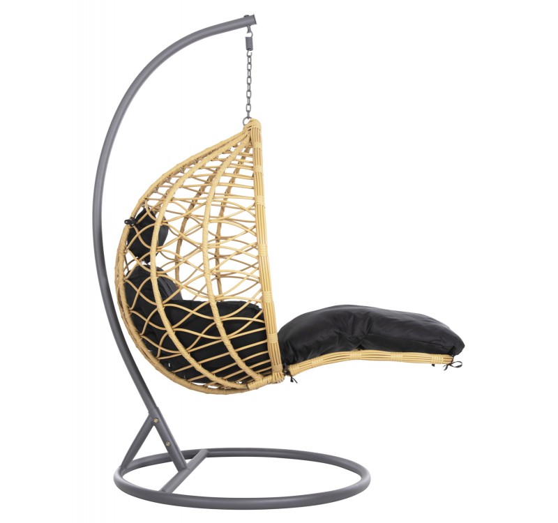 ΜΟΝΗ ΚΡΕΜΑΣΤΗ ΦΩΛΙΑ ME ΥΠΟΠΟΔΙΟ GRACIE HM5755.02 ΜΠΕΖ ΣΥΝΘ.RATTAN-ΓΚΡΙ ΜΕΤΑΛ.ΣΚΕΛΕΤΟΣ Φ104x200Υεκ