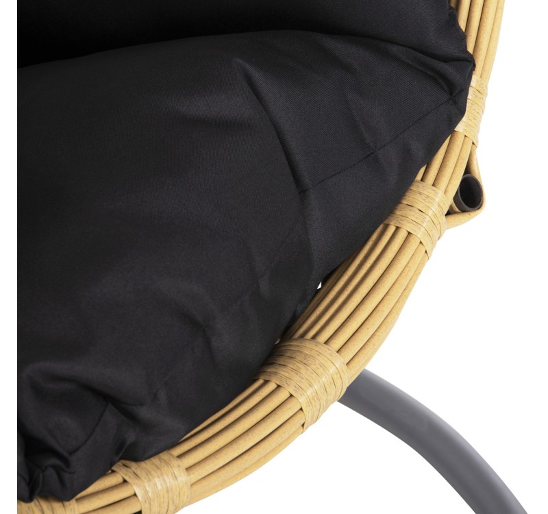 ΜΟΝΗ ΚΡΕΜΑΣΤΗ ΦΩΛΙΑ ME ΥΠΟΠΟΔΙΟ GRACIE HM5755.02 ΜΠΕΖ ΣΥΝΘ.RATTAN-ΓΚΡΙ ΜΕΤΑΛ.ΣΚΕΛΕΤΟΣ Φ104x200Υεκ