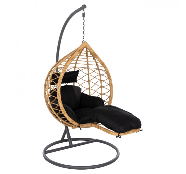 ΜΟΝΗ ΚΡΕΜΑΣΤΗ ΦΩΛΙΑ ME ΥΠΟΠΟΔΙΟ GRACIE HM5755.02 ΜΠΕΖ ΣΥΝΘ.RATTAN-ΓΚΡΙ ΜΕΤΑΛ.ΣΚΕΛΕΤΟΣ Φ104x200Υεκ