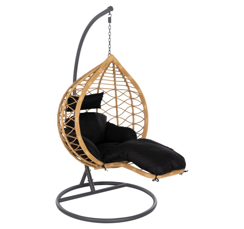 ΜΟΝΗ ΚΡΕΜΑΣΤΗ ΦΩΛΙΑ ME ΥΠΟΠΟΔΙΟ GRACIE HM5755.02 ΜΠΕΖ ΣΥΝΘ.RATTAN-ΓΚΡΙ ΜΕΤΑΛ.ΣΚΕΛΕΤΟΣ Φ104x200Υεκ