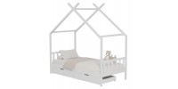 ΚΡΕΒΑΤΙ ΠΑΙΔΙΚΟ KLARICE HM680.03 τ.MONTESSORI-2 ΣΥΡΤΑΡΙΑ-ΞΥΛΟ ΠΕΥΚΟΥ ΛΕΥΚΟ-190x90εκ