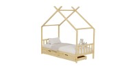 ΚΡΕΒΑΤΙ ΠΑΙΔΙΚΟ KLARICE HM680.01 τ.MONTESSORI-2 ΣΥΡΤΑΡΙΑ-ΞΥΛΟ ΠΕΥΚΟ ΦΥΣΙΚΟ-190x90εκ