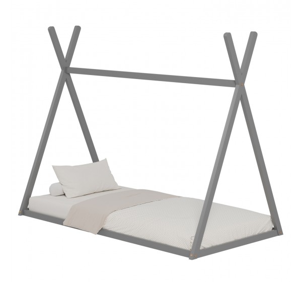 ΚΡΕΒΑΤΙ ΠΑΙΔΙΚΟ MUNK HM681.05 τ.MONTESSORI ΜΑΣΙΦ ΞΥΛΟ ΠΕΥΚΟΥ ΓΚΡΙ- 190x90εκ