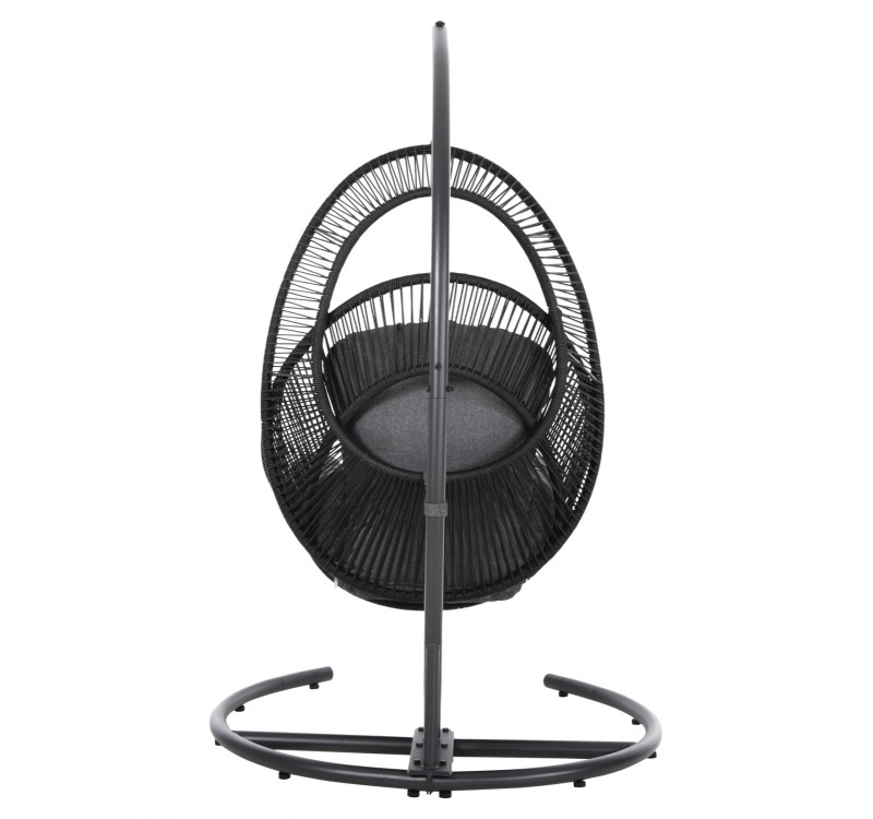 ΚΡΕΜΑΣΤΗ ΦΩΛΙΑ RULER HM6083 ΜΑΥΡΟ ΜΕΤΑΛΛΟ ΚΑΙ ΣΥΝΘ.RATTAN-ΓΚΡΙ ΜΑΞΙΛΑΡΙ 120x110x190Υ