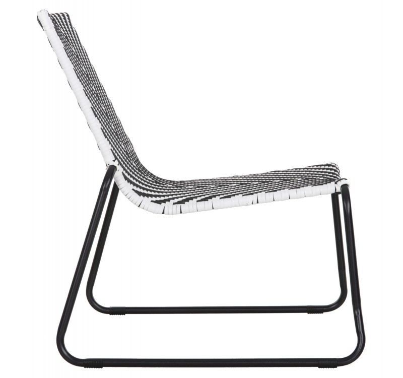 ΜΕΤΑΛΛΙΚΗ ΚΑΡΕΚΛΑ PONY HM6082 ΜΑΥΡΟ & ΑΣΠΡΟ ΣΥΝΘ.RATTAN 66x68x75Υεκ.