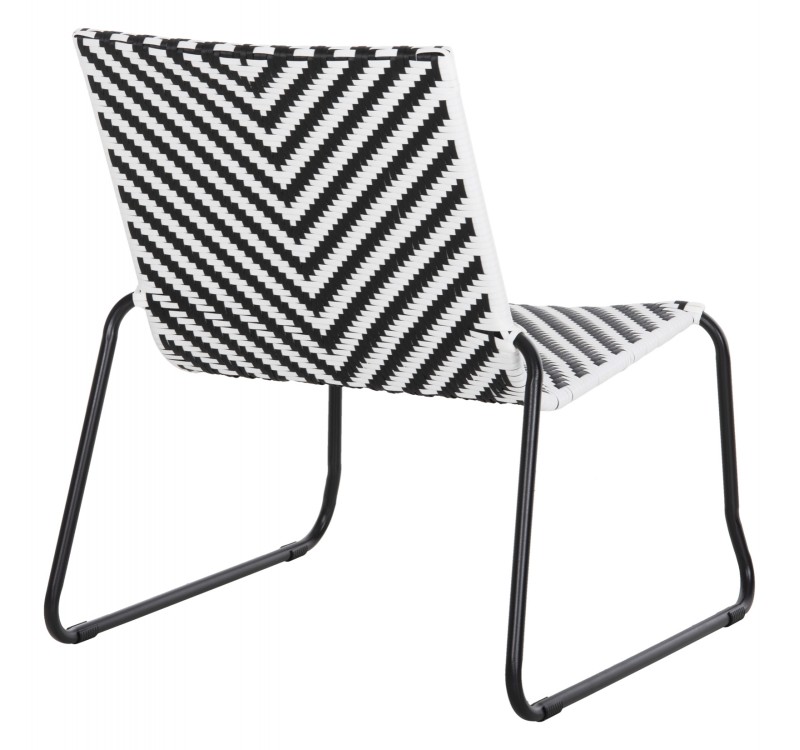 ΜΕΤΑΛΛΙΚΗ ΚΑΡΕΚΛΑ PONY HM6082 ΜΑΥΡΟ & ΑΣΠΡΟ ΣΥΝΘ.RATTAN 66x68x75Υεκ.