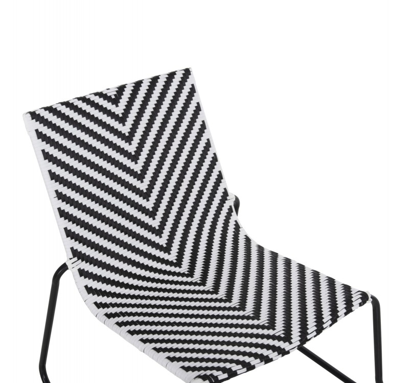 ΜΕΤΑΛΛΙΚΗ ΚΑΡΕΚΛΑ PONY HM6082 ΜΑΥΡΟ & ΑΣΠΡΟ ΣΥΝΘ.RATTAN 66x68x75Υεκ.