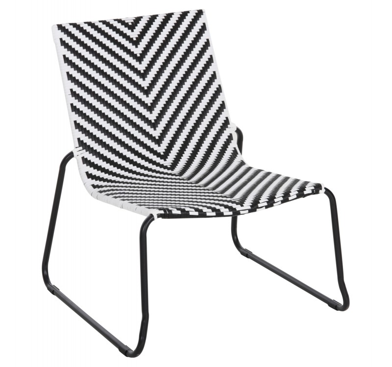 ΜΕΤΑΛΛΙΚΗ ΚΑΡΕΚΛΑ PONY HM6082 ΜΑΥΡΟ & ΑΣΠΡΟ ΣΥΝΘ.RATTAN 66x68x75Υεκ.