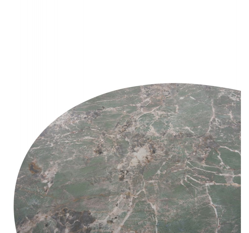 ΤΡΑΠΕΖΙ ΣΤΡΟΓΓΥΛΟ ZOD HM9852.03 ΠΡΑΣΙΝΟ ΜΑΡΜΑΡΟ ΚΕΡΑΜΙΚΟ TOP-ΜΑΥΡΑ ΜΕΤΑΛ.ΠΟΔΙΑ Φ135x74Υεκ