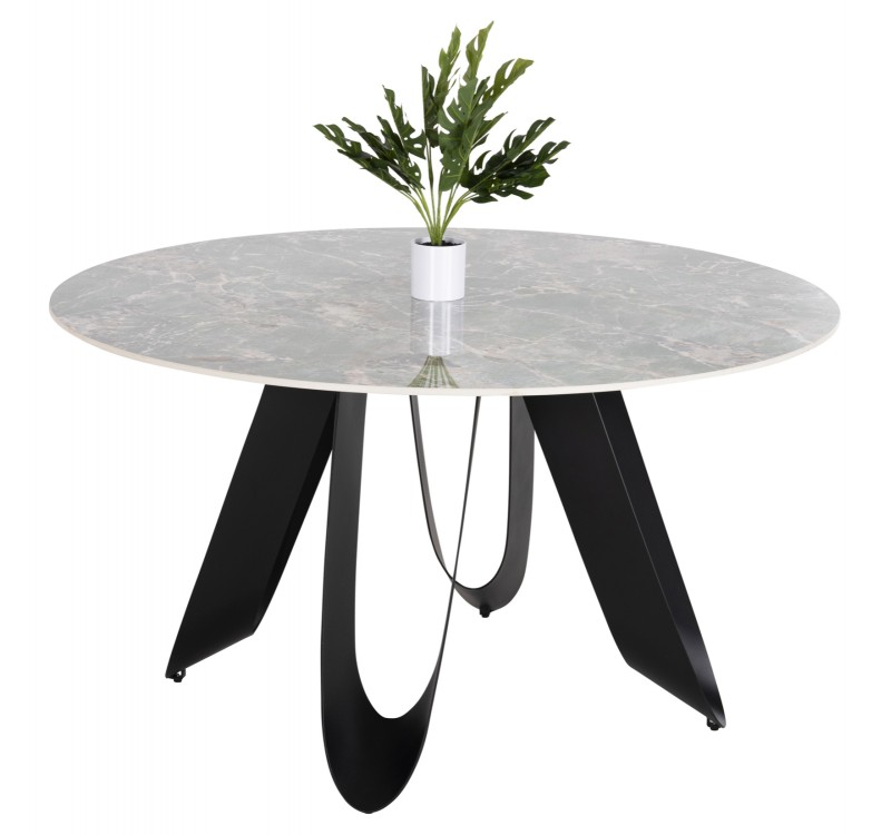 ΤΡΑΠΕΖΙ ΣΤΡΟΓΓΥΛΟ ZOD HM9852.03 ΠΡΑΣΙΝΟ ΜΑΡΜΑΡΟ ΚΕΡΑΜΙΚΟ TOP-ΜΑΥΡΑ ΜΕΤΑΛ.ΠΟΔΙΑ Φ135x74Υεκ