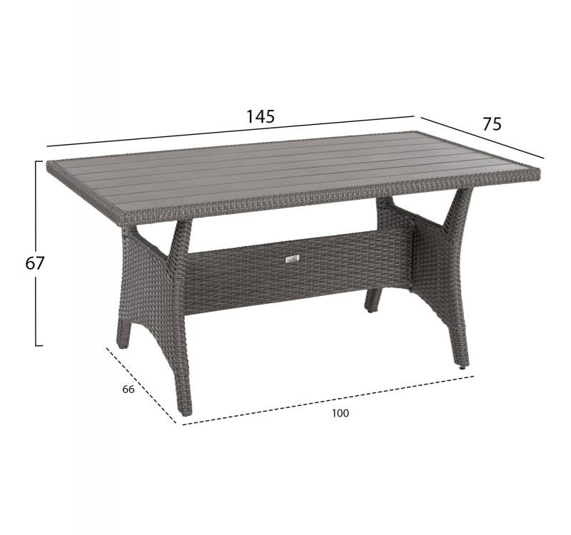 ΣΕΤ ΣΑΛΟΝΙ ΓΩΝΙΑ & ΤΡΑΠΕΖΙ CARSON HM6078.01 ΓΚΡΙ ΣΥΝΘ.RATTAN-ΜΑΞΙΛΑΡΙΑ