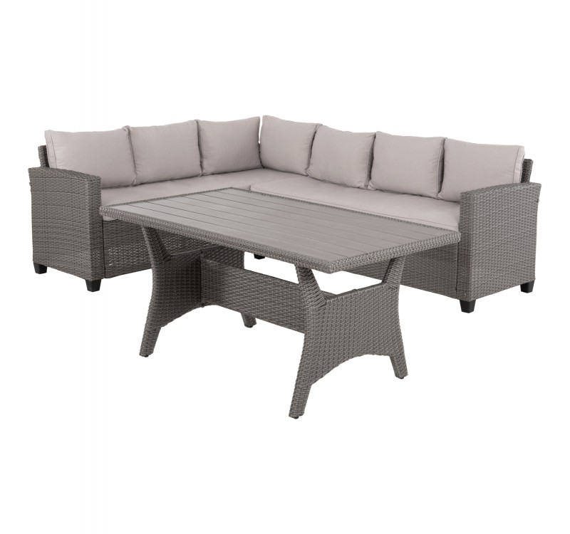 ΣΕΤ ΣΑΛΟΝΙ ΓΩΝΙΑ & ΤΡΑΠΕΖΙ CARSON HM6078.01 ΓΚΡΙ ΣΥΝΘ.RATTAN-ΜΑΞΙΛΑΡΙΑ