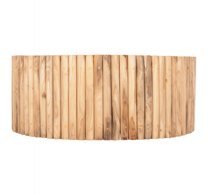 ΤΡΑΠΕΖΙ ΣΑΛΟΝΙΟΥ ΣΤΡΟΓΓΥΛΟ COOTER HM9862 ΚΛΑΔΙΑ TEAK-ΦΥΣΙΚΟ Φ100x40Υεκ.