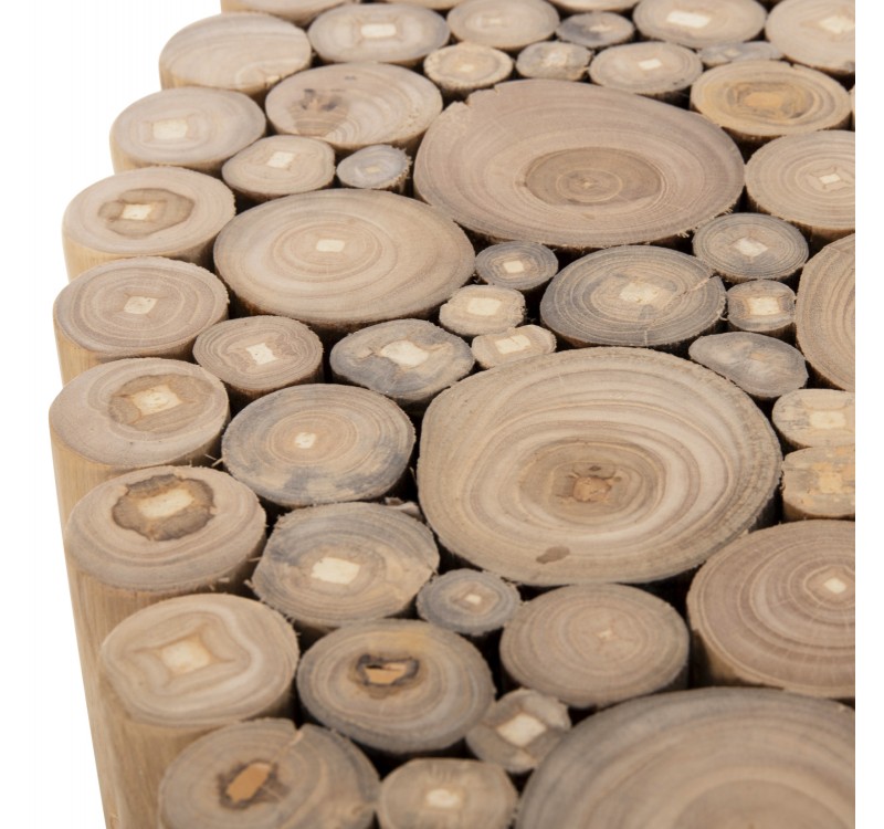 ΤΡΑΠΕΖΙ ΣΑΛΟΝΙΟΥ ΣΤΡΟΓΓΥΛΟ COOTER HM9863 ΚΛΑΔΙΑ TEAK-ΦΥΣΙΚΟ Φ80x50Υεκ.