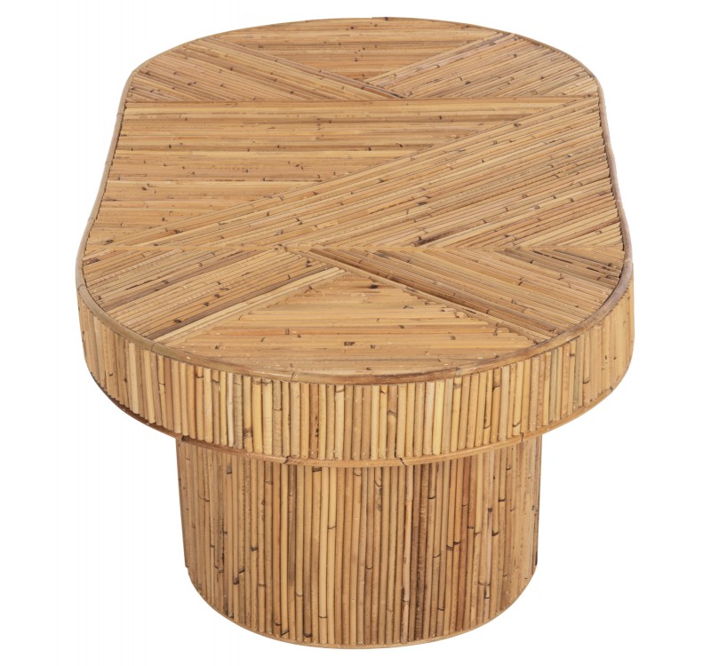 ΤΡΑΠΕΖΙ ΣΑΛΟΝΙΟΥ GATSBY ΟΒΑΛ TOP HM9870 RATTAN ΧΡΩΜΑ ΦΥΣΙΚΟ 110x59x39Υεκ.