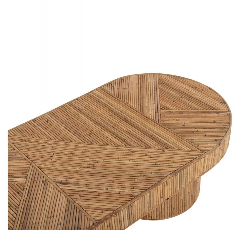ΤΡΑΠΕΖΙ ΣΑΛΟΝΙΟΥ GATSBY ΟΒΑΛ TOP HM9870 RATTAN ΧΡΩΜΑ ΦΥΣΙΚΟ 110x59x39Υεκ.