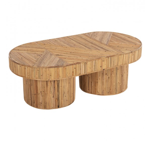 ΤΡΑΠΕΖΙ ΣΑΛΟΝΙΟΥ GATSBY ΟΒΑΛ TOP HM9870 RATTAN ΧΡΩΜΑ ΦΥΣΙΚΟ 110x59x39Υεκ.