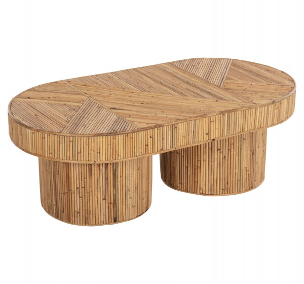 ΤΡΑΠΕΖΙ ΣΑΛΟΝΙΟΥ GATSBY ΟΒΑΛ TOP HM9870 RATTAN ΧΡΩΜΑ ΦΥΣΙΚΟ 110x59x39Υεκ.