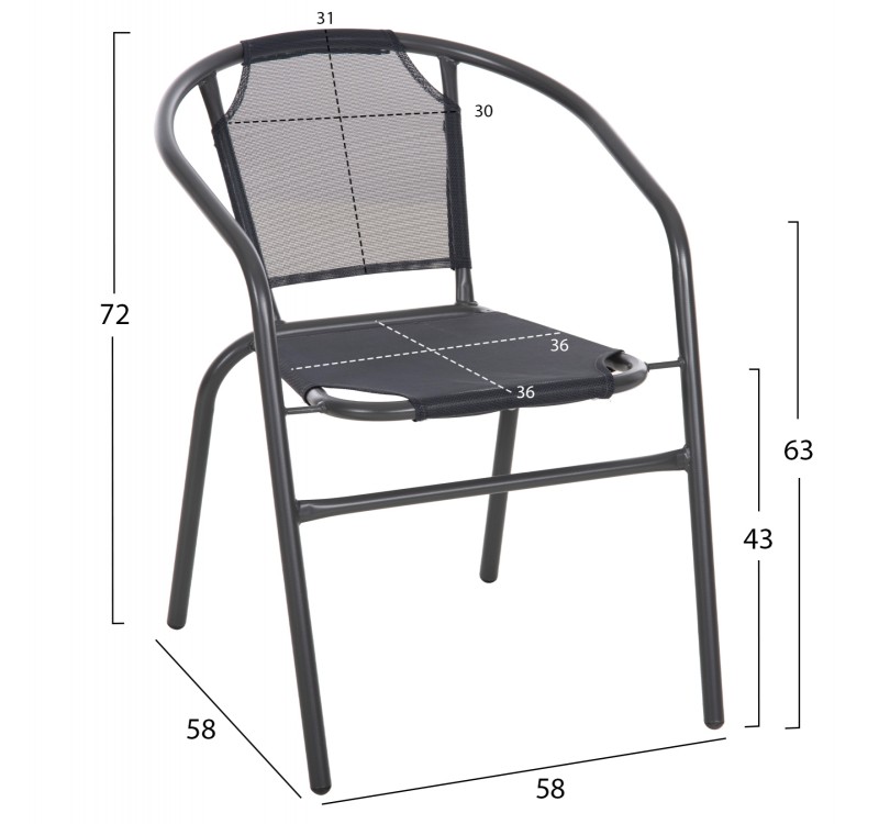 ΣΕΤ ΕΞΩΤ. ΧΩΡΟΥ 3ΤΜΧ HM10711.01 ΓΚΡΙ ΜΕΤΑΛΛΟ-ΓΥΑΛΙ ΑΣΦΑΛΕΙΑΣ-ΓΚΡΙ TEXTILENE