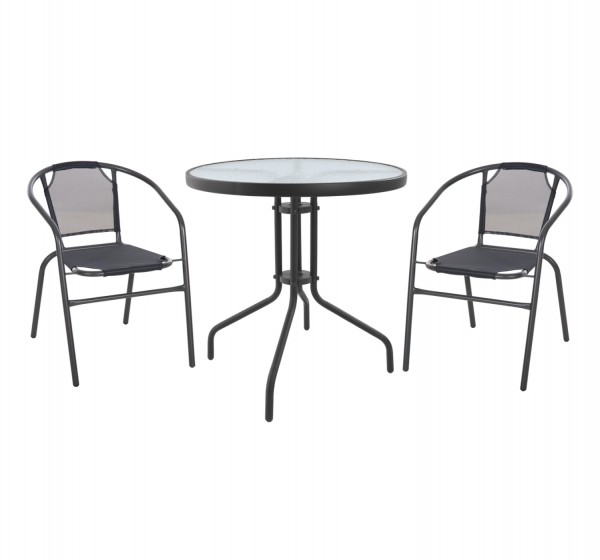 ΣΕΤ ΕΞΩΤ. ΧΩΡΟΥ 3ΤΜΧ HM10711.01 ΓΚΡΙ ΜΕΤΑΛΛΟ-ΓΥΑΛΙ ΑΣΦΑΛΕΙΑΣ-ΓΚΡΙ TEXTILENE