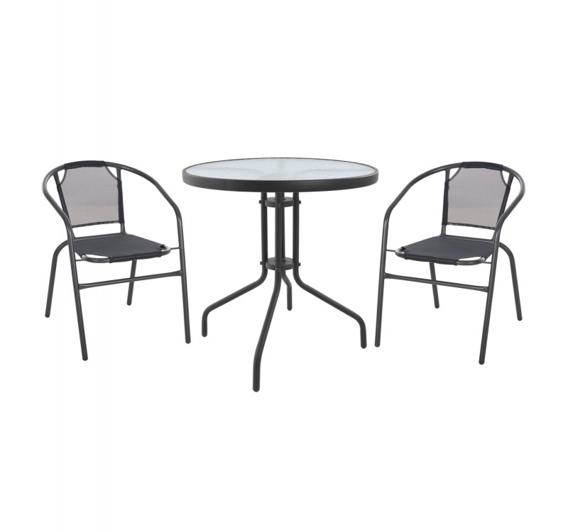 ΣΕΤ ΕΞΩΤ. ΧΩΡΟΥ 3ΤΜΧ HM10711.01 ΓΚΡΙ ΜΕΤΑΛΛΟ-ΓΥΑΛΙ ΑΣΦΑΛΕΙΑΣ-ΓΚΡΙ TEXTILENE