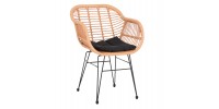 ΠΟΛΥΘΡΟΝΑ ΜΕ ΜΑΞΙΛΑΡΙ ΜΕΤΑΛΛΙΚΗ ALLEGRA HM5450.31 ΜΕ WICKER ΜΠΕΖ 58x59x82Υ