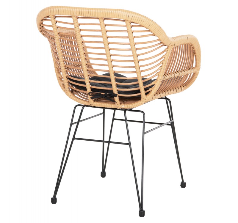 ΠΟΛΥΘΡΟΝΑ ΜΕ ΜΑΞΙΛΑΡΙ ΜΕΤΑΛΛΙΚΗ ALLEGRA HM5450.31 ΜΕ WICKER ΜΠΕΖ 58x59x82Υ