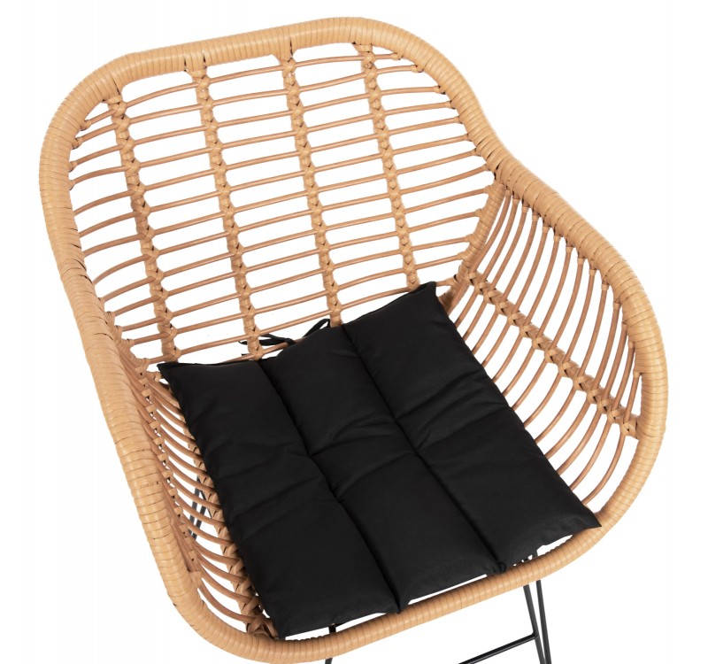 ΠΟΛΥΘΡΟΝΑ ΜΕ ΜΑΞΙΛΑΡΙ ΜΕΤΑΛΛΙΚΗ ALLEGRA HM5450.31 ΜΕ WICKER ΜΠΕΖ 58x59x82Υ