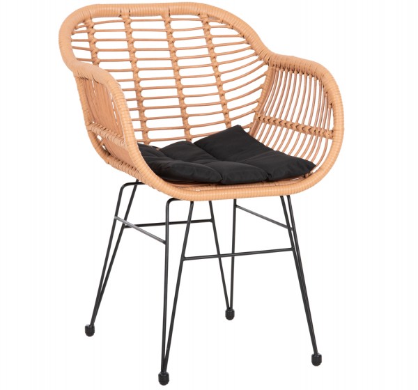 ΠΟΛΥΘΡΟΝΑ ΜΕ ΜΑΞΙΛΑΡΙ ΜΕΤΑΛΛΙΚΗ ALLEGRA HM5450.31 ΜΕ WICKER ΜΠΕΖ 58x59x82Υ