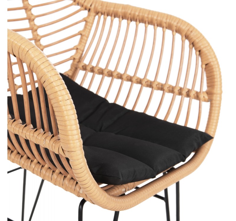 ΠΟΛΥΘΡΟΝΑ ΜΕ ΜΑΞΙΛΑΡΙ ΜΕΤΑΛΛΙΚΗ ALLEGRA HM5450.31 ΜΕ WICKER ΜΠΕΖ 58x59x82Υ