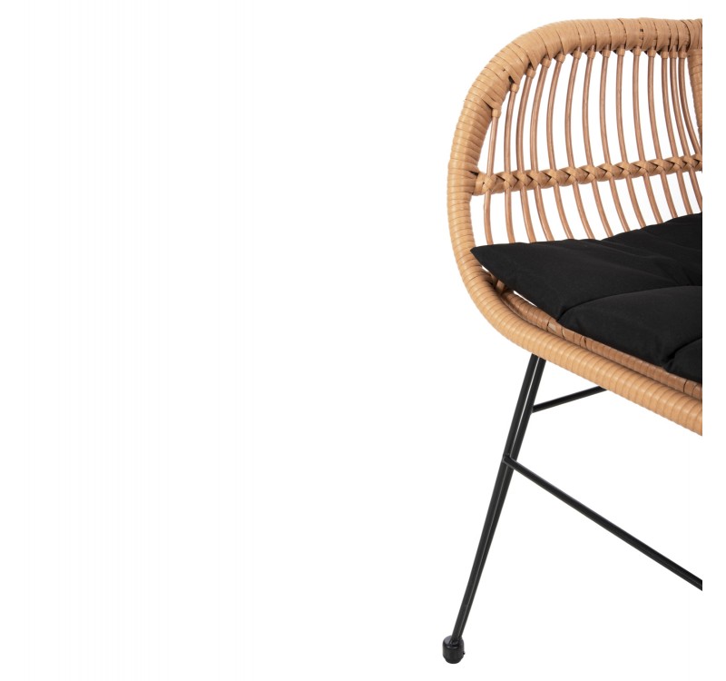 ΠΟΛΥΘΡΟΝΑ ΜΕ ΜΑΞΙΛΑΡΙ ΜΕΤΑΛΛΙΚΗ ALLEGRA HM5450.31 ΜΕ WICKER ΜΠΕΖ 58x59x82Υ