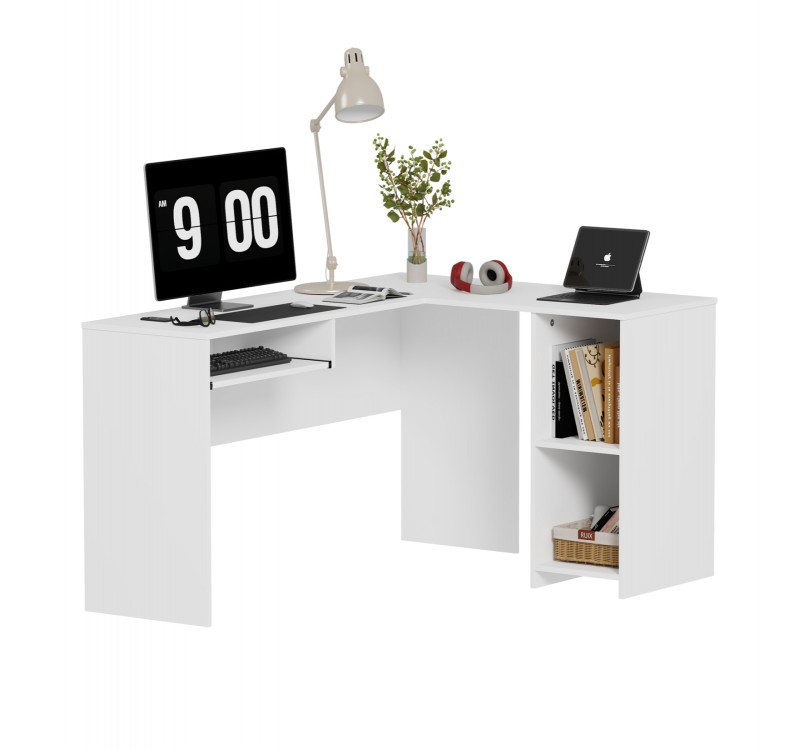 ΓΩΝΙΑΚΟ ΓΡΑΦΕΙΟ SHIG HM2135.03 MDF ΣΕ ΛΕΥΚΟ 140x120x75Υεκ