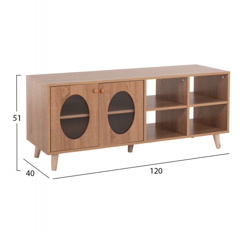 ΕΠΙΠΛΟ ΤΗΛΕΟΡΑΣΗΣ RILLION HM9879 ΜΕΛΑΜΙΝΗ ΣΕ SONAMA 120x40x50Yεκ