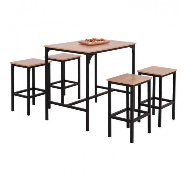 ΣΕΤ ΤΡΑΠΕΖΑΡΙΑ ΜΠΑΡ 5ΤΜΧ BOXY HM9882.01 ΜΑΥΡΟ ΜΕΤΑΛΛΟ-ΜΕΛΑΜΙΝΗ ΣΕ SONAMA