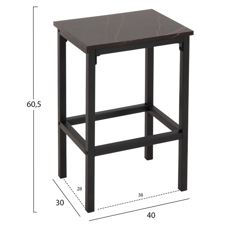 ΣΕΤ ΤΡΑΠΕΖΑΡΙΑ ΜΠΑΡ 5ΤΜΧ BOXY HM9882.13 ΜΑΥΡΟ ΜΕΤΑΛΛΟ-ΜΕΛΑΜΙΝΗ ΜΑΥΡΟ ΜΑΡΜΑΡΟ