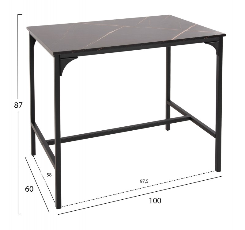 ΣΕΤ ΤΡΑΠΕΖΑΡΙΑ ΜΠΑΡ 5ΤΜΧ BOXY HM9882.13 ΜΑΥΡΟ ΜΕΤΑΛΛΟ-ΜΕΛΑΜΙΝΗ ΜΑΥΡΟ ΜΑΡΜΑΡΟ