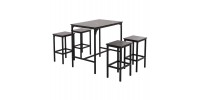 ΣΕΤ ΤΡΑΠΕΖΑΡΙΑ ΜΠΑΡ 5ΤΜΧ BOXY HM9882.13 ΜΑΥΡΟ ΜΕΤΑΛΛΟ-ΜΕΛΑΜΙΝΗ ΜΑΥΡΟ ΜΑΡΜΑΡΟ