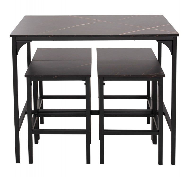 ΣΕΤ ΤΡΑΠΕΖΑΡΙΑ ΜΠΑΡ 5ΤΜΧ BOXY HM9882.13 ΜΑΥΡΟ ΜΕΤΑΛΛΟ-ΜΕΛΑΜΙΝΗ ΜΑΥΡΟ ΜΑΡΜΑΡΟ