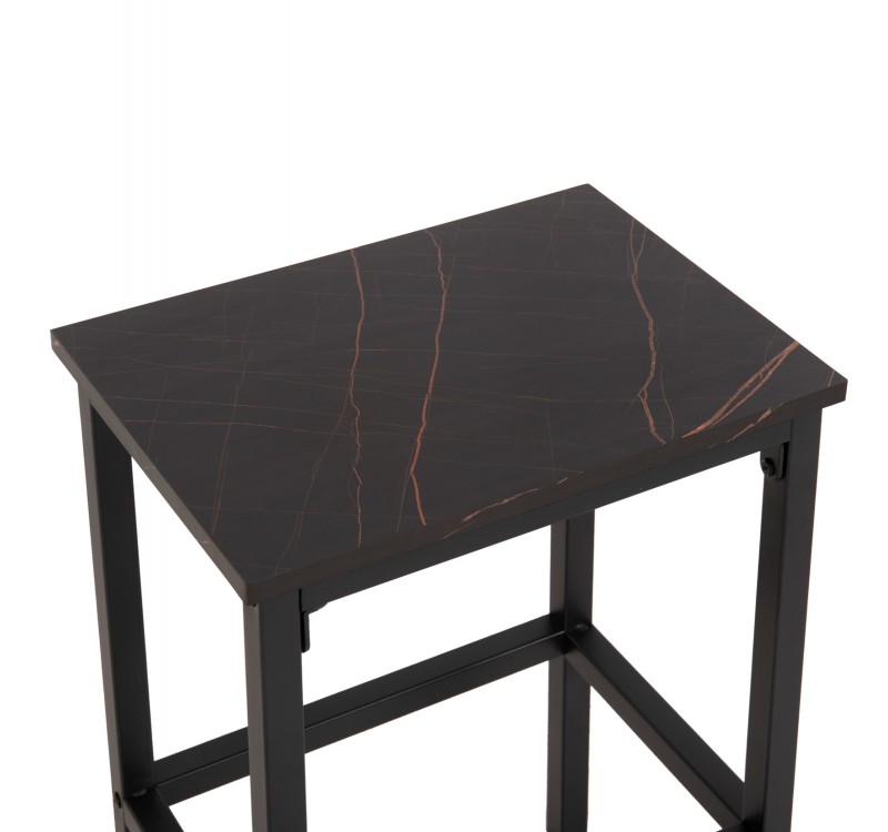 ΣΕΤ ΤΡΑΠΕΖΑΡΙΑ ΜΠΑΡ 5ΤΜΧ BOXY HM9882.13 ΜΑΥΡΟ ΜΕΤΑΛΛΟ-ΜΕΛΑΜΙΝΗ ΜΑΥΡΟ ΜΑΡΜΑΡΟ