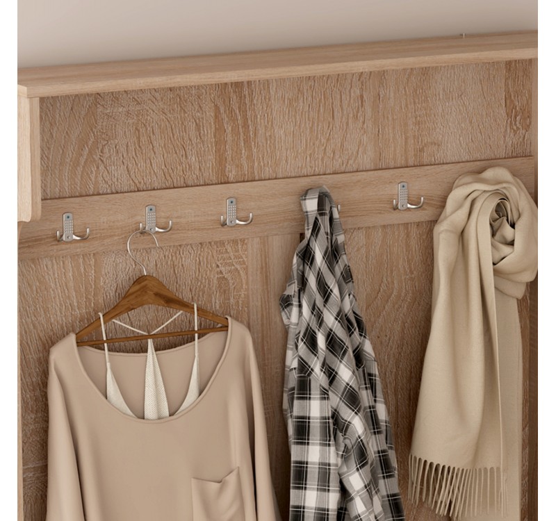 ΕΠΙΠΛΟ ΕΙΣΟΔΟΥ KAYLOR HM2475.01 ΜΕ ΚΡΕΜΑΣΤΡΕΣ&ΑΠΟΘ.ΧΩΡΟ-MDF ΣΕ ΣΟΝΑΜΑ 93x34x180Υεκ