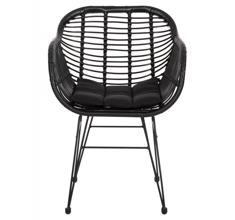 ΠΟΛΥΘΡΟΝΑ ΜΕ ΜΑΞΙΛΑΡΙ ΜΕΤΑΛΛΙΚΗ ALLEGRA HM5450.32 ΜΕ WICKER ΜΑΥΡΟ 58x59x82Υεκ.